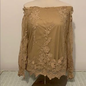 SOLD 💜 FINAL PRICE! Khaki lace off shoulder